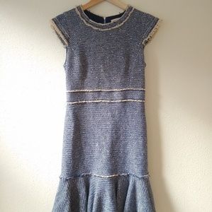 Rebecca Taylor blue tweed dress